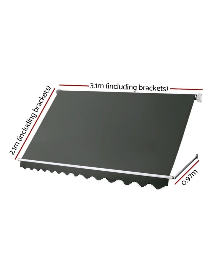 Fixed Pivot Arm Window Awning Outdoor Blinds 3.1X2.1M