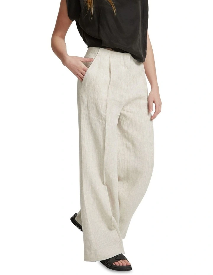 Sage Linen Wide Leg Pants in Coconut
