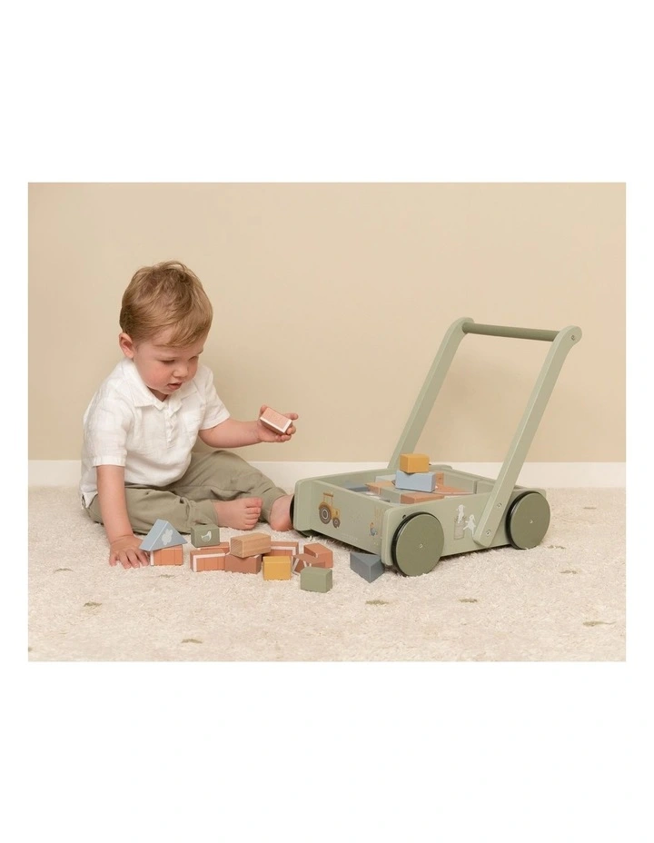 Little Farm Block Trolley Toy