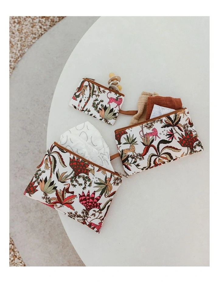 Trio Packing Pouch in Jungle Cream