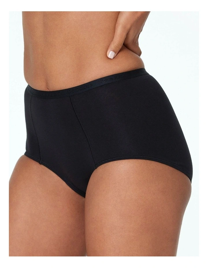 Body Cotton Full Brief in Black
