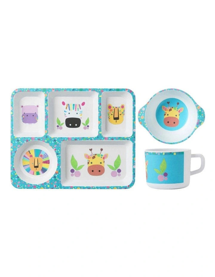 Kasey Rainbow Melamine Dinner Set 3 Pieces in Blue