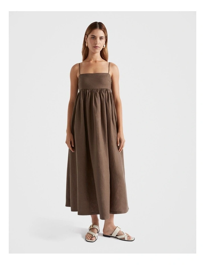 Linen Sun Dress in Cappuccino