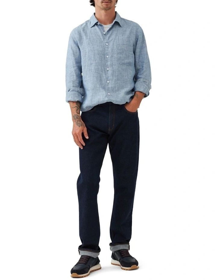 Bexley Relaxed Italian Long Leg Jeans in Raw Denim