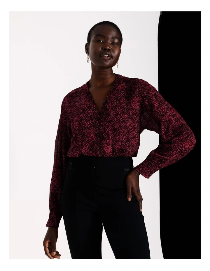 Classic Sheer Shirt in Crimson