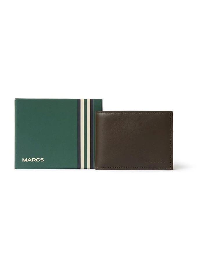 Russell Leather Wallet in Khaki