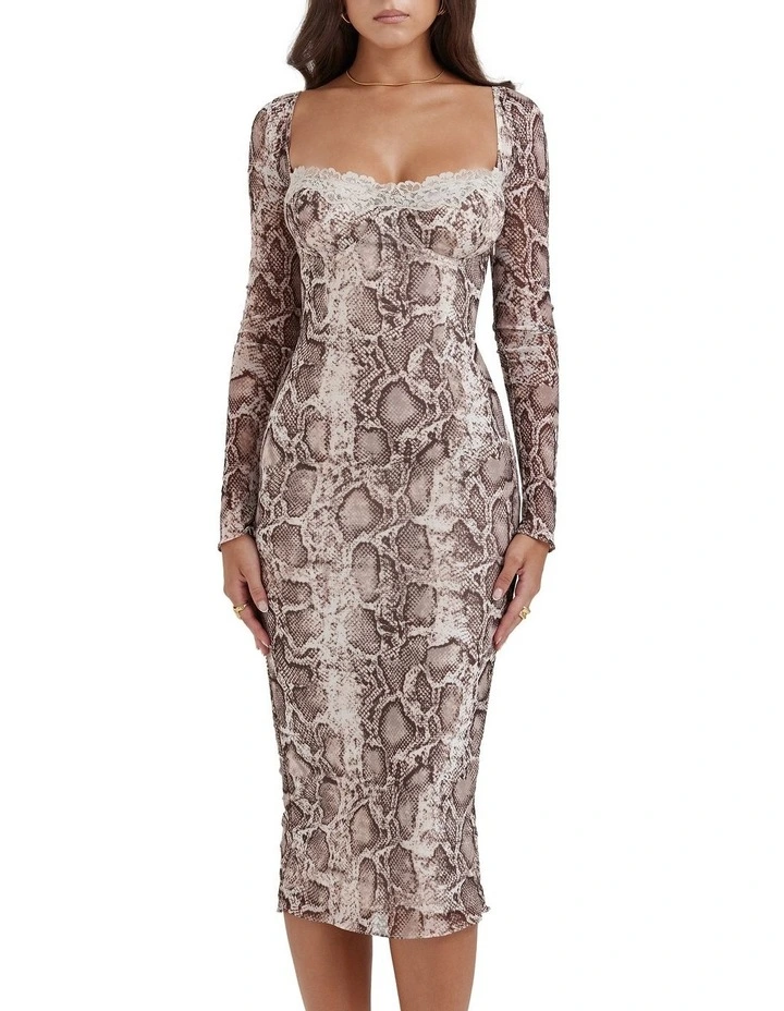 Seraphina Corset Dress in Snake Print