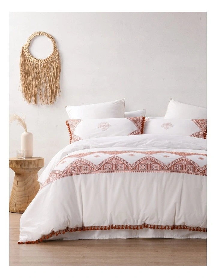 Liberty Cotton Quilt Cover Set in Rust