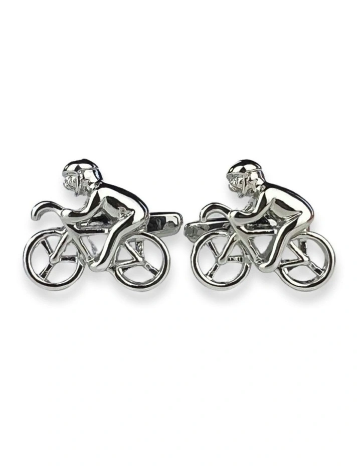 Bicycle (Cut Out) Cufflink in Silver