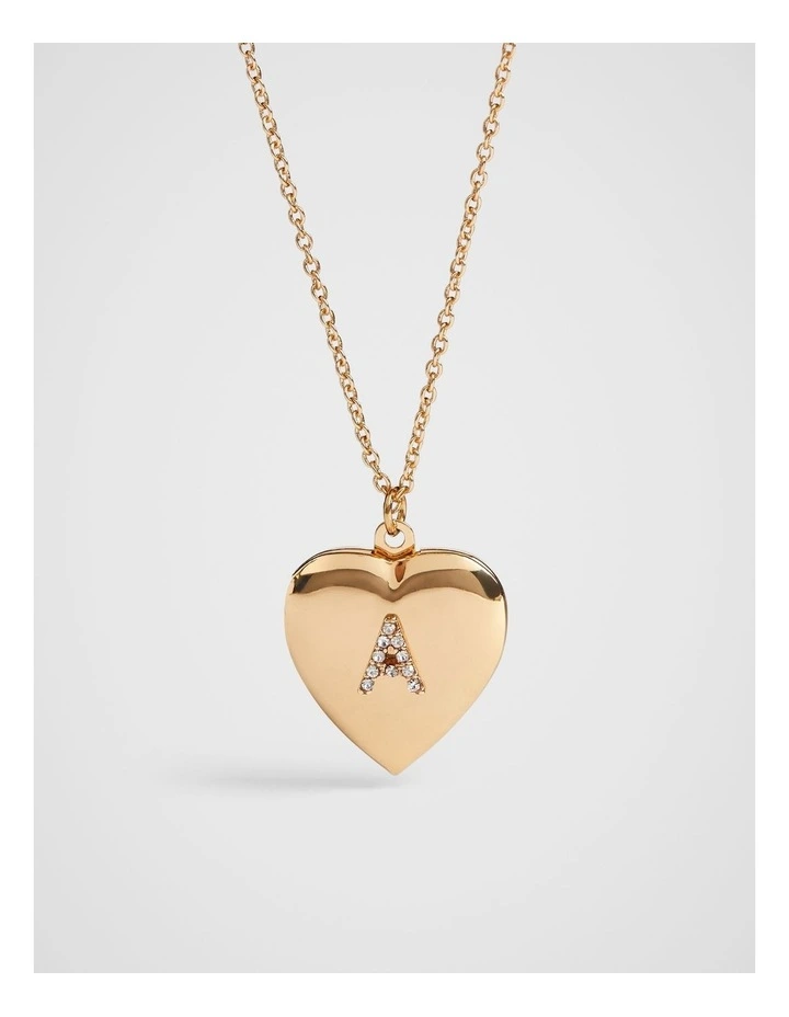 Diamante Initial "A" Locket in Gold