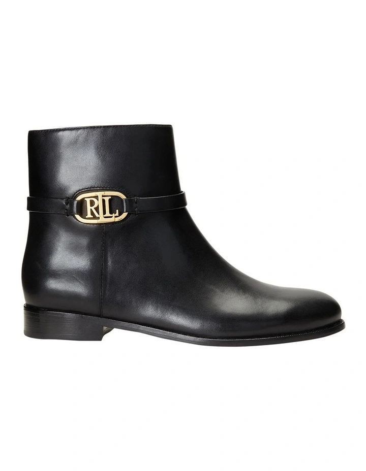 Briela Burnished Leather Bootie in Black
