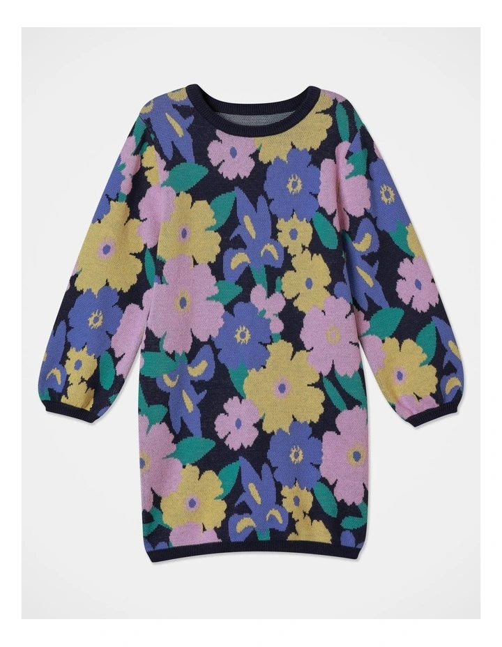 Fashioned Knit Dress (3-8 Years) in Multi