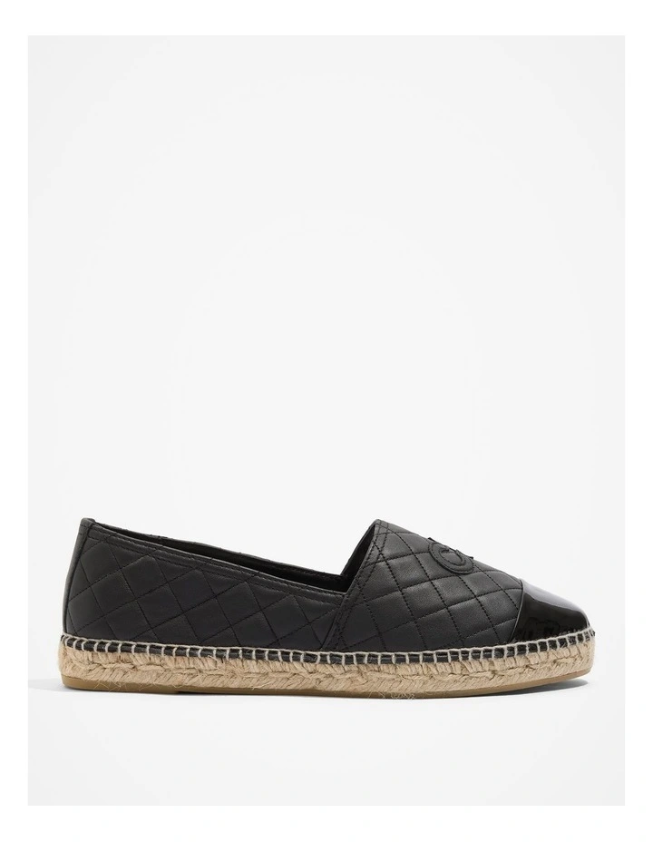 Country Road Quilted Espadrille in Black