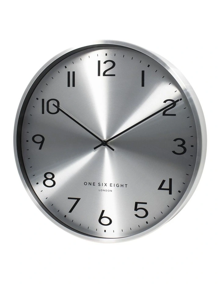 Luna 40cm Silent Wall Clock in Chrome