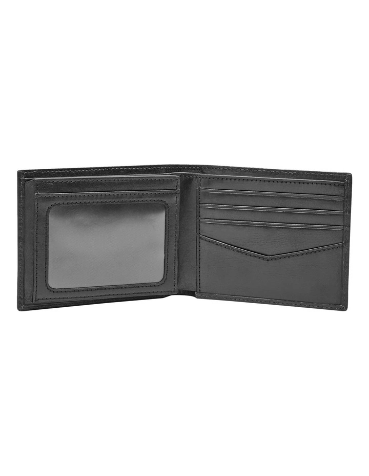 Ryan RFID Black Leather Bifold Wallet with Flip ID