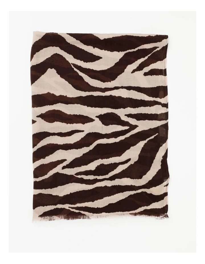 Print Modal Blend Scarf in Black