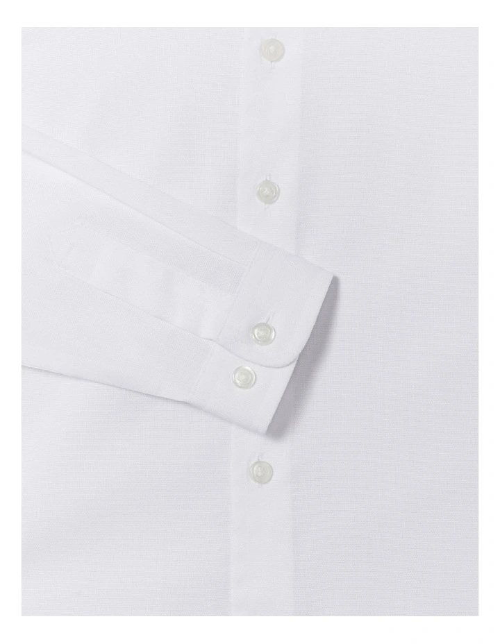 Junior Fit Dress Shirt in Plain Dobby White