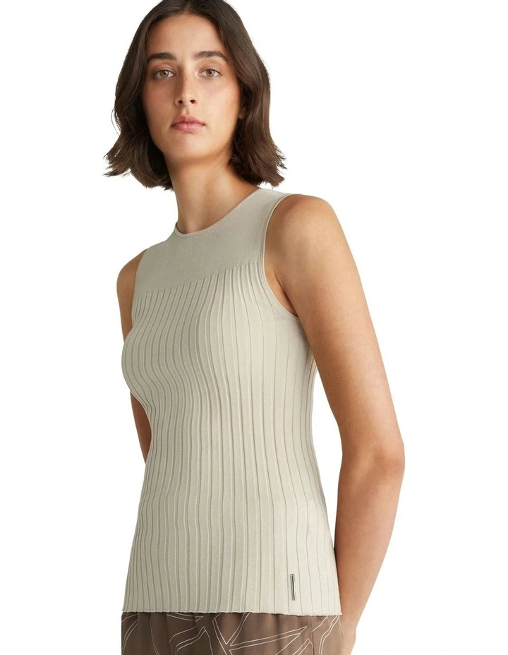 Iconic Rib Tank in Oxford Tan
