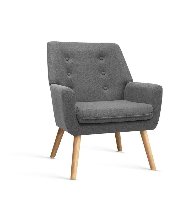 Fabric Accent Anne Armchair in Grey