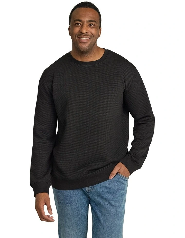 Joseph Jacquard Crew Sweat in Black