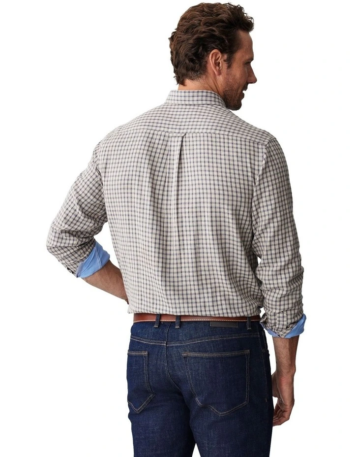 Small Double Face Check Shirt in Oatmeal