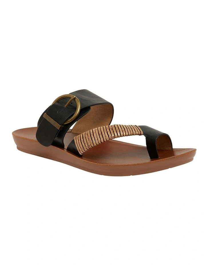 Geneva Black Smooth Sandals