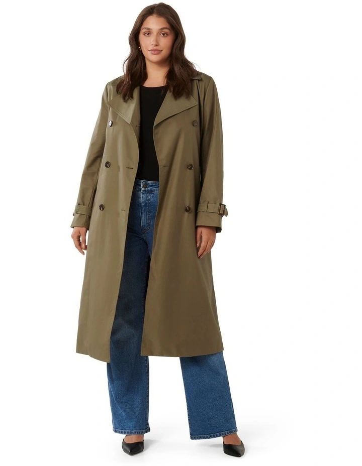 Payton Soft Trench Coat in Green