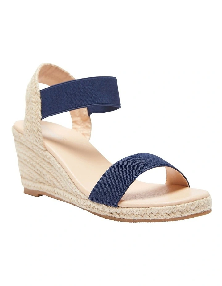 Summit Elastic Sandals In Navy/Beige