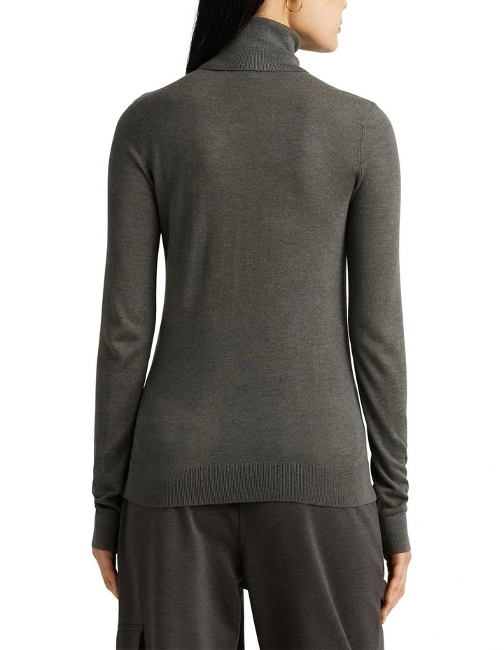 Silk-Blend Turtleneck Sweat Top in Neck