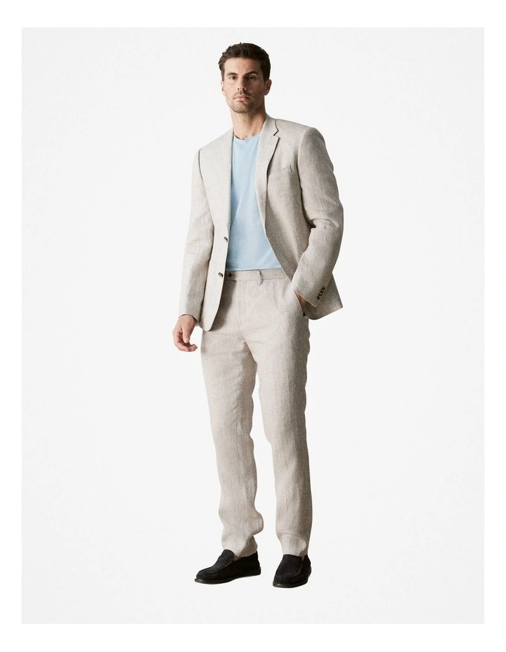 Regular Fit Irish Linen Pant in Sahara