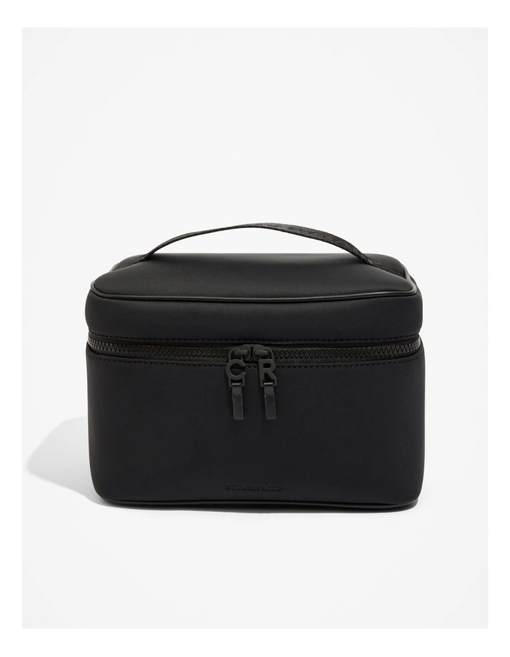 Zip Neoprene Large Cosmetic Case in Black