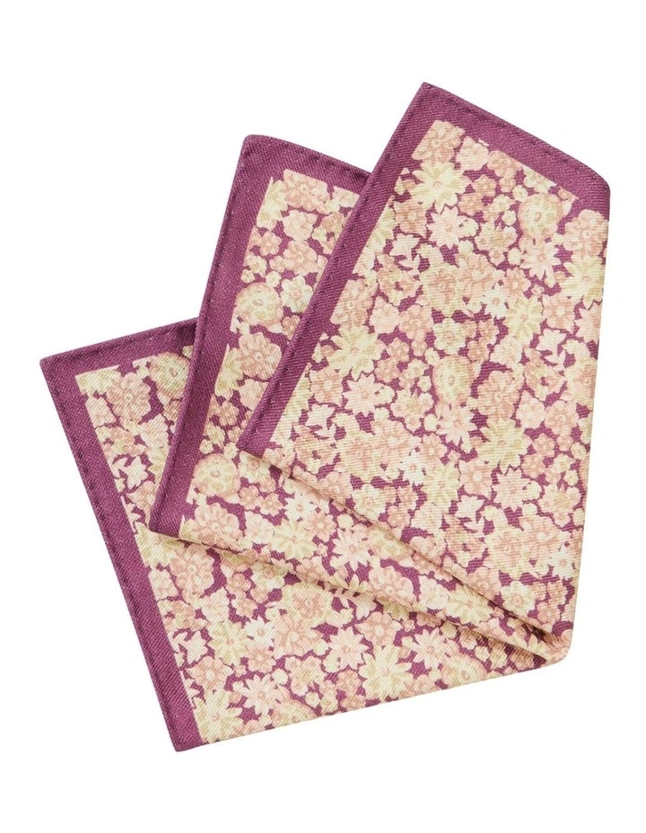 Pocket Square Floral Handkerchiefs in Red