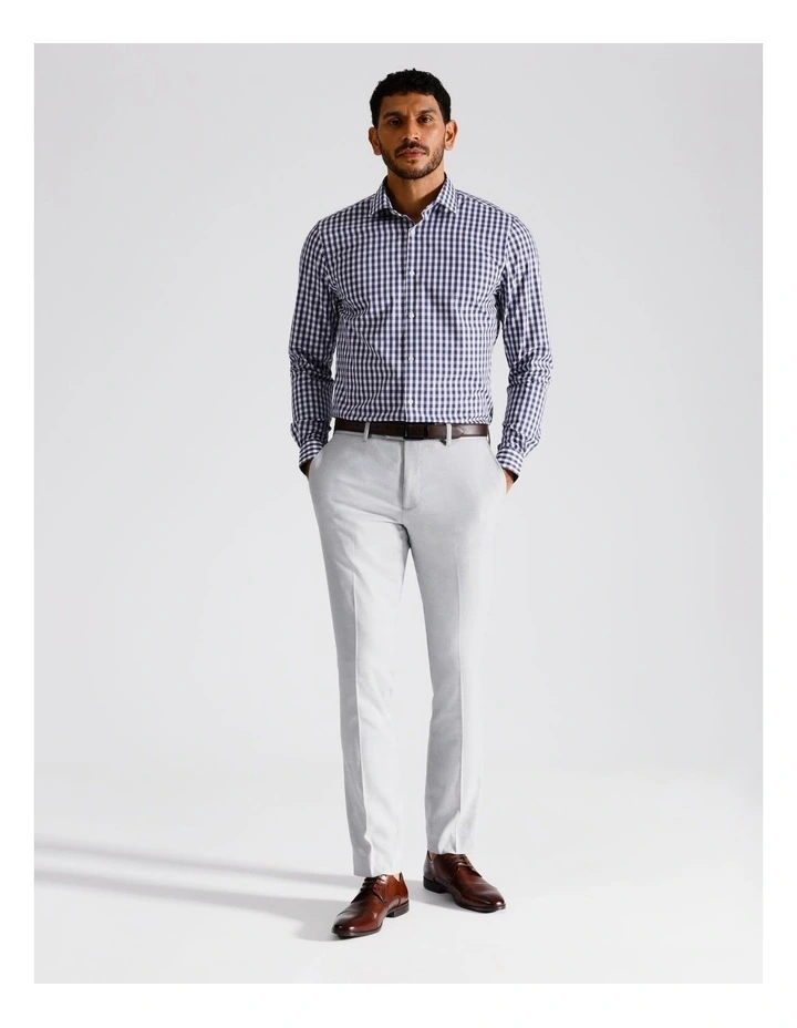 Slim Long Sleeve Shirt 2 Colour Mid Check In Blue