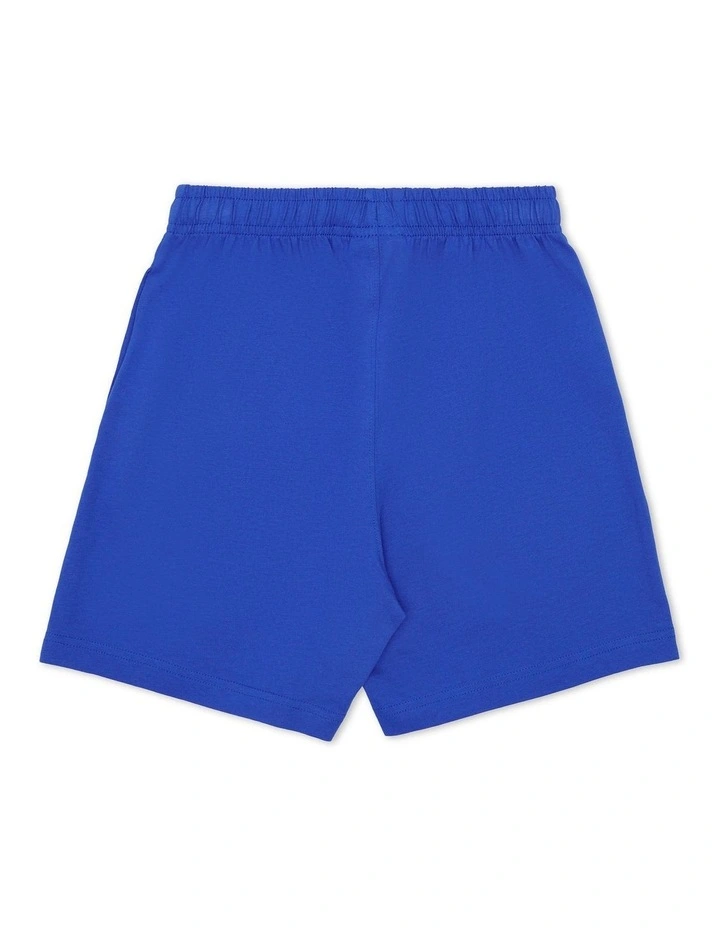 Script Cotton Jersey Short in Blue Grotto
