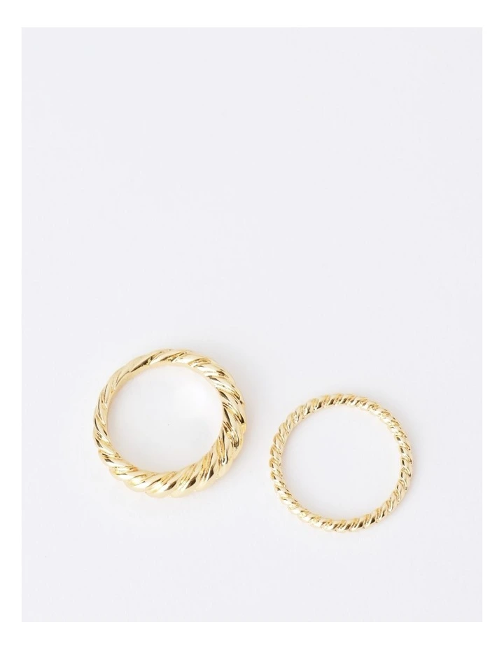 Twist Ring 2Pk in Gold