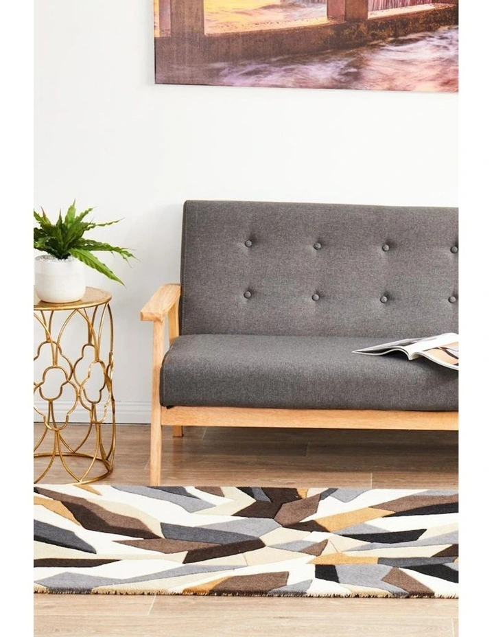 Matrix Pure Wool Fossil Runner Rug in Multi