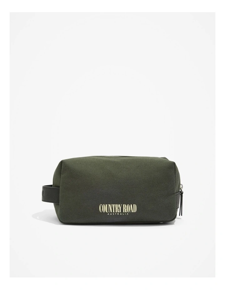 Organically Grown Cotton Heritage Wash Bag in Eden Green