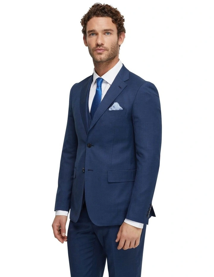 Byron Wool Suit Jacket in Blue