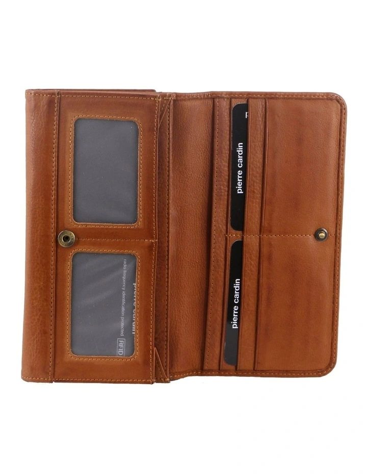 Italian Leather Multi-Compartment Wallet in Cognac