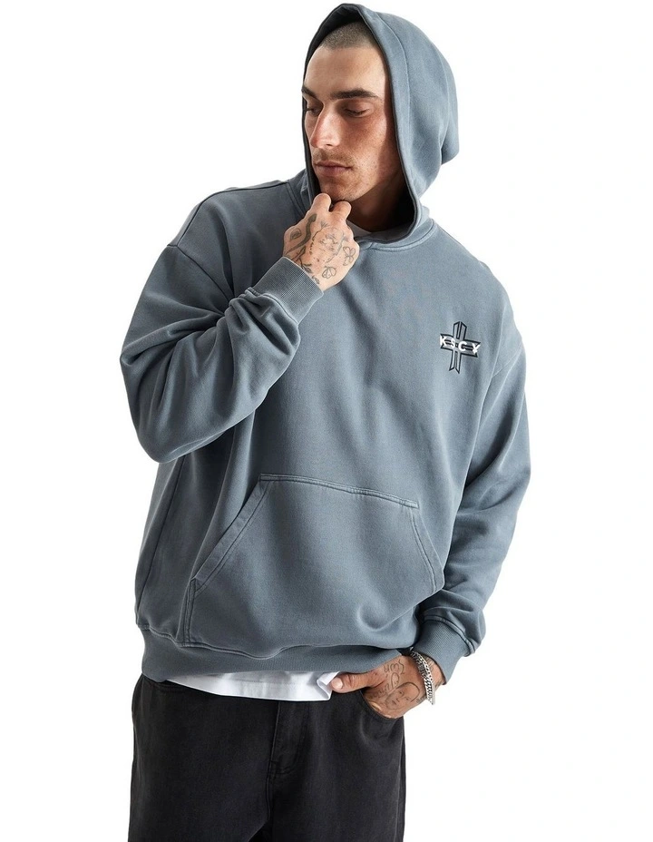 Longpine Relaxed Hooded Sweater in Blue