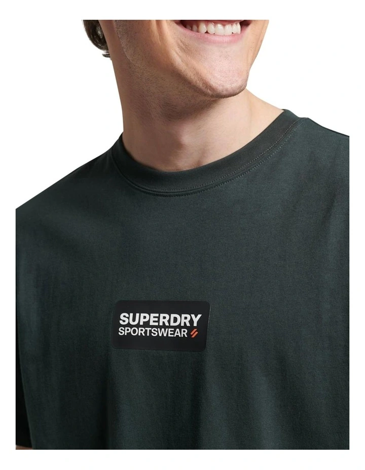 Code Tech Graphic Loose Tee in Academy Dark Green
