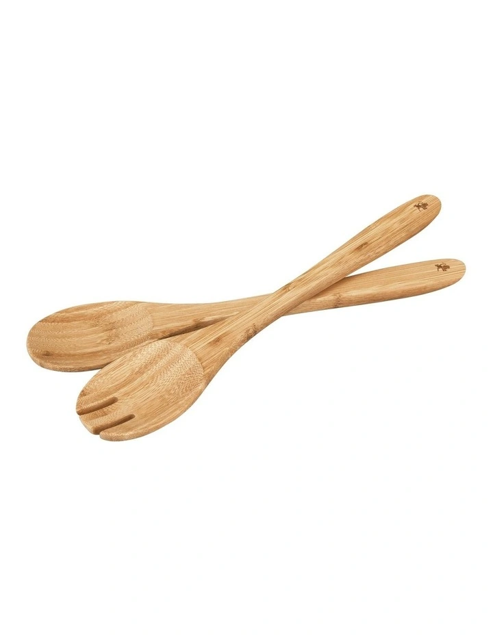 Evergreen Bamboo Salad Server 33cm Set of Two in Natural
