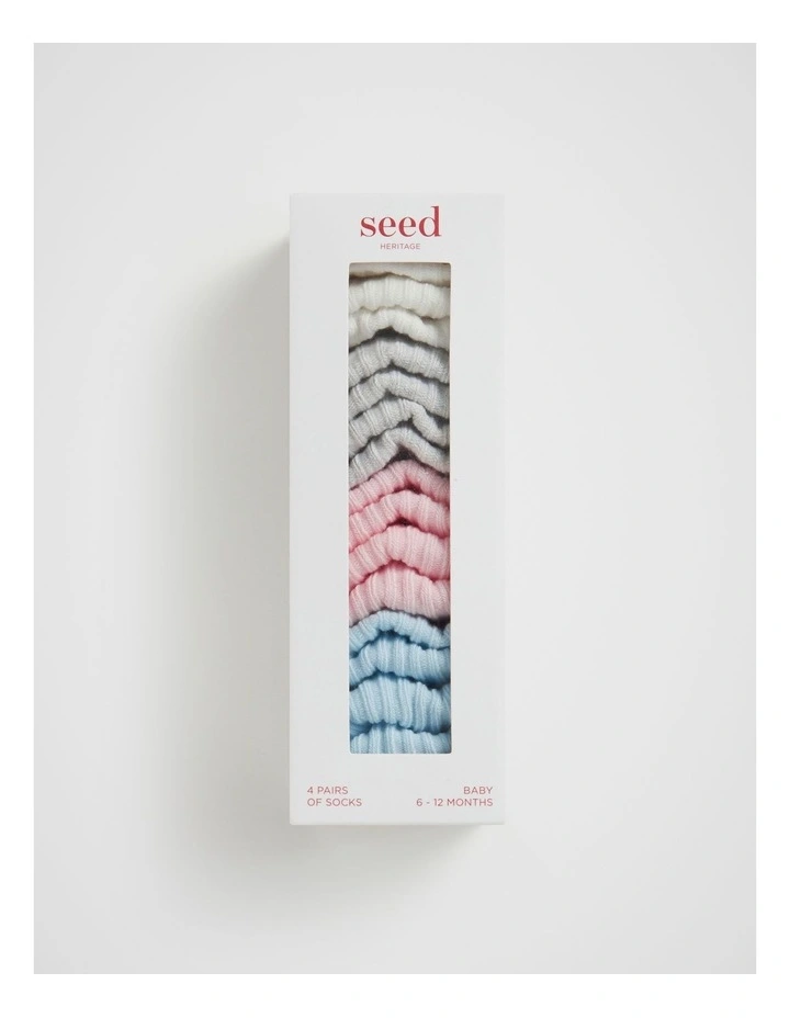 Rib Sock Multipack in Blue/Pink