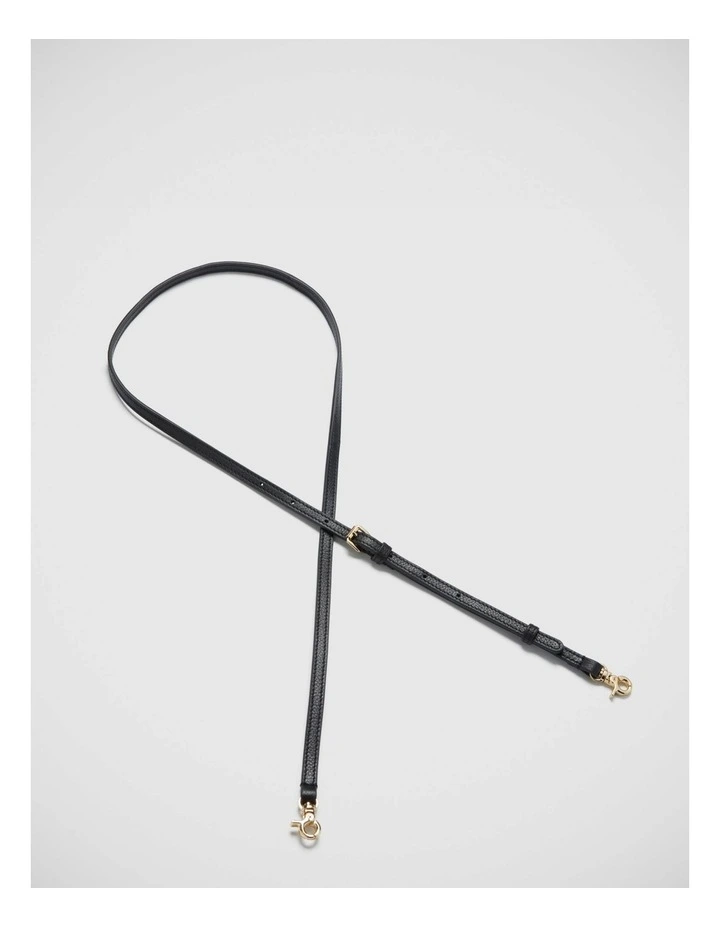 Link Crossbody Bag Strap 8mm in Black Light Gold