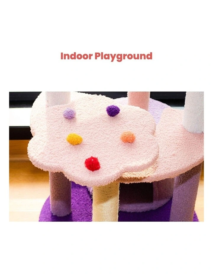 Butterfly Plush Pet Tree 128cm in Pink Purple