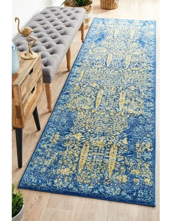 Radiance 411 Runner Rug In Royal Blue