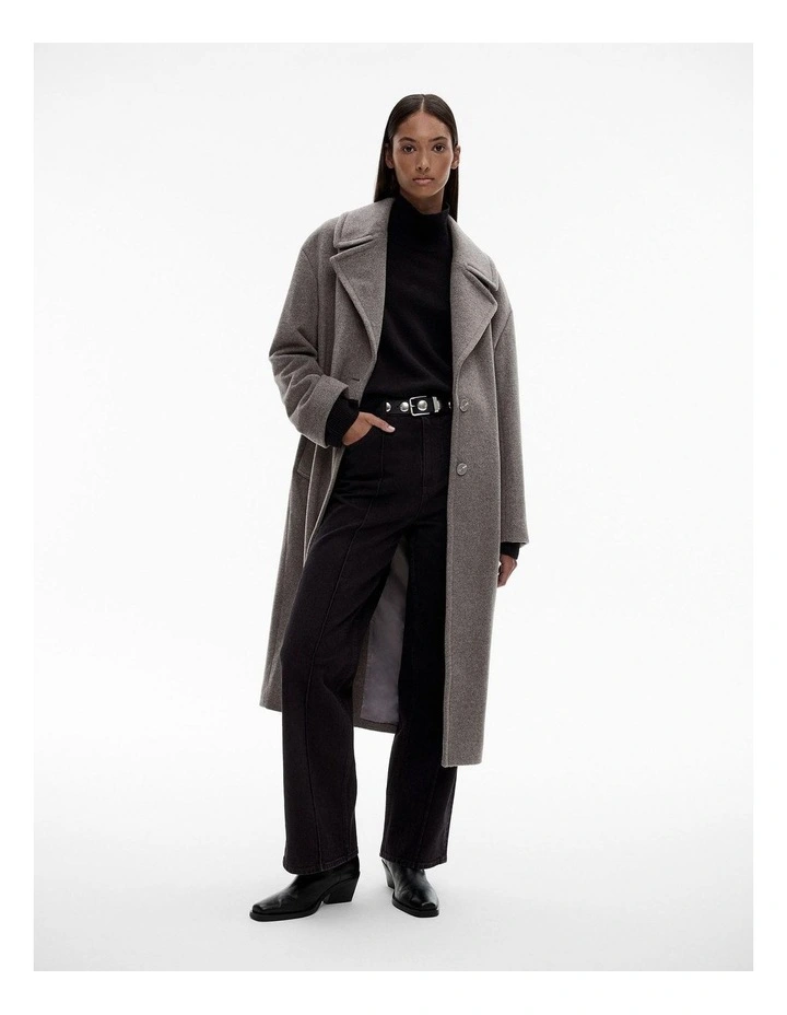 Wool High Neck Knit in Black
