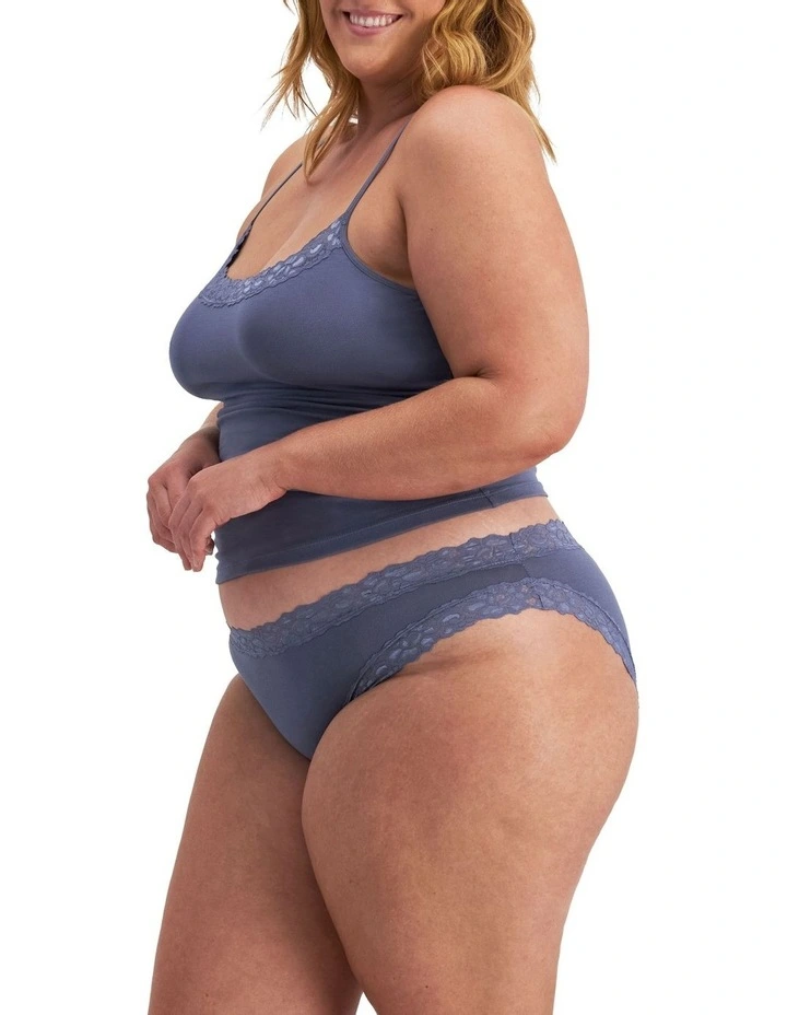 Parisienne Cotton Bikini Brief in Powell Blue