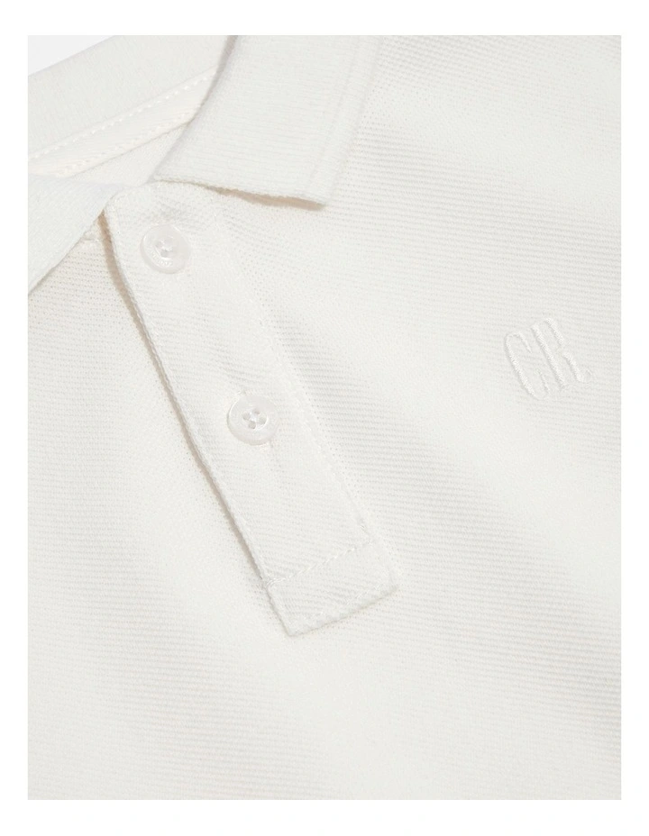 Organically Grown Cotton Polo Shirt in Marshmallow