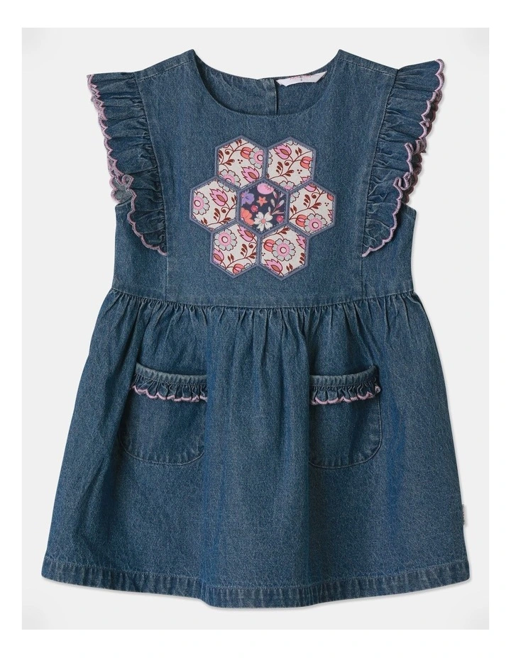 Scout Scalloped Dress in Denim